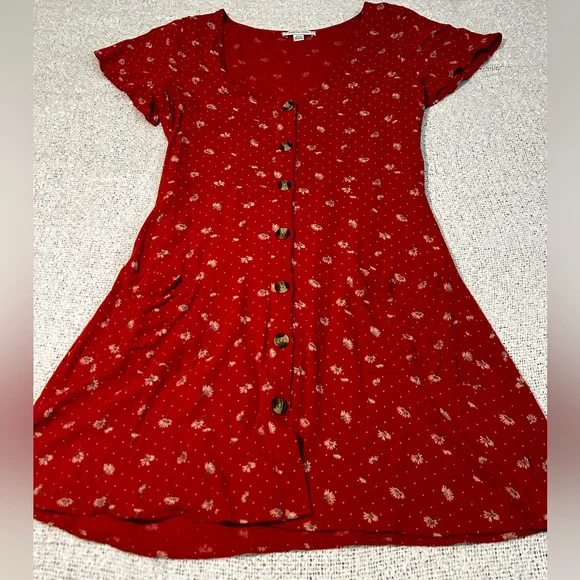 90s Y2K American Eagle Floral Button Down Dress Size S - Picture 2 of 7